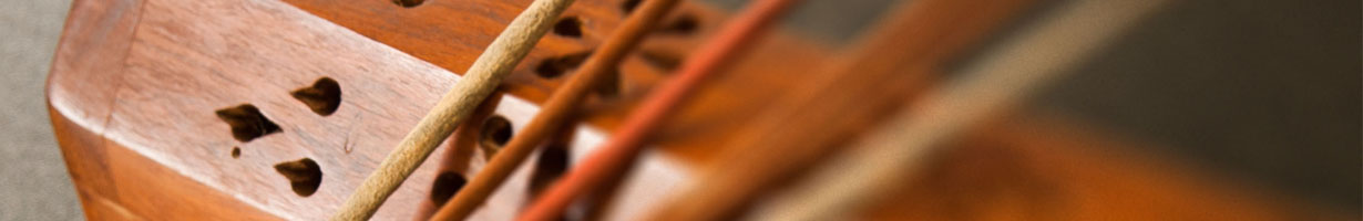 Incense sticks against a timber box